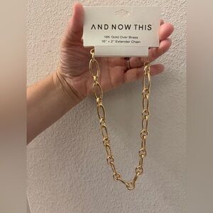 And Now This 18K Gold Plated Cable Chain Necklace 16+2 extender